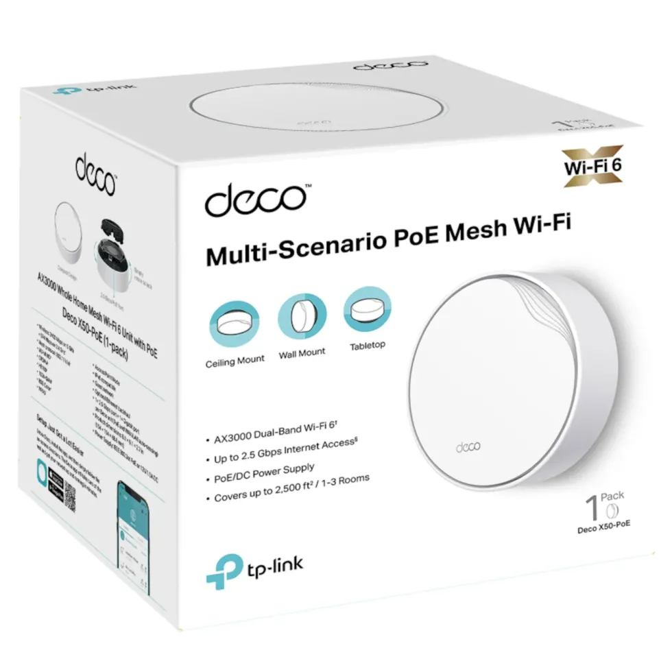 TP-Link Deco X50-PoE AX3000 1-pk.