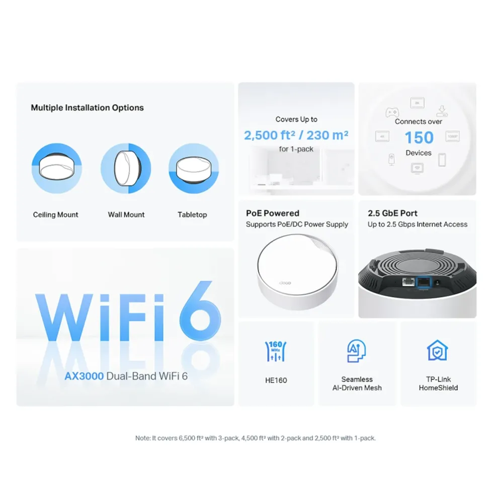 TP-Link Deco X50-PoE AX3000 1-pk.