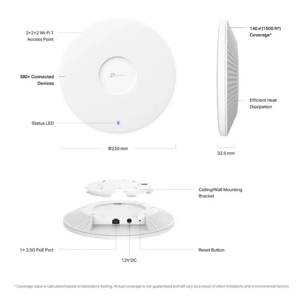 TP-Link Omada EAP772 Wifi 7 Roaming-aksesspunkt BE9700