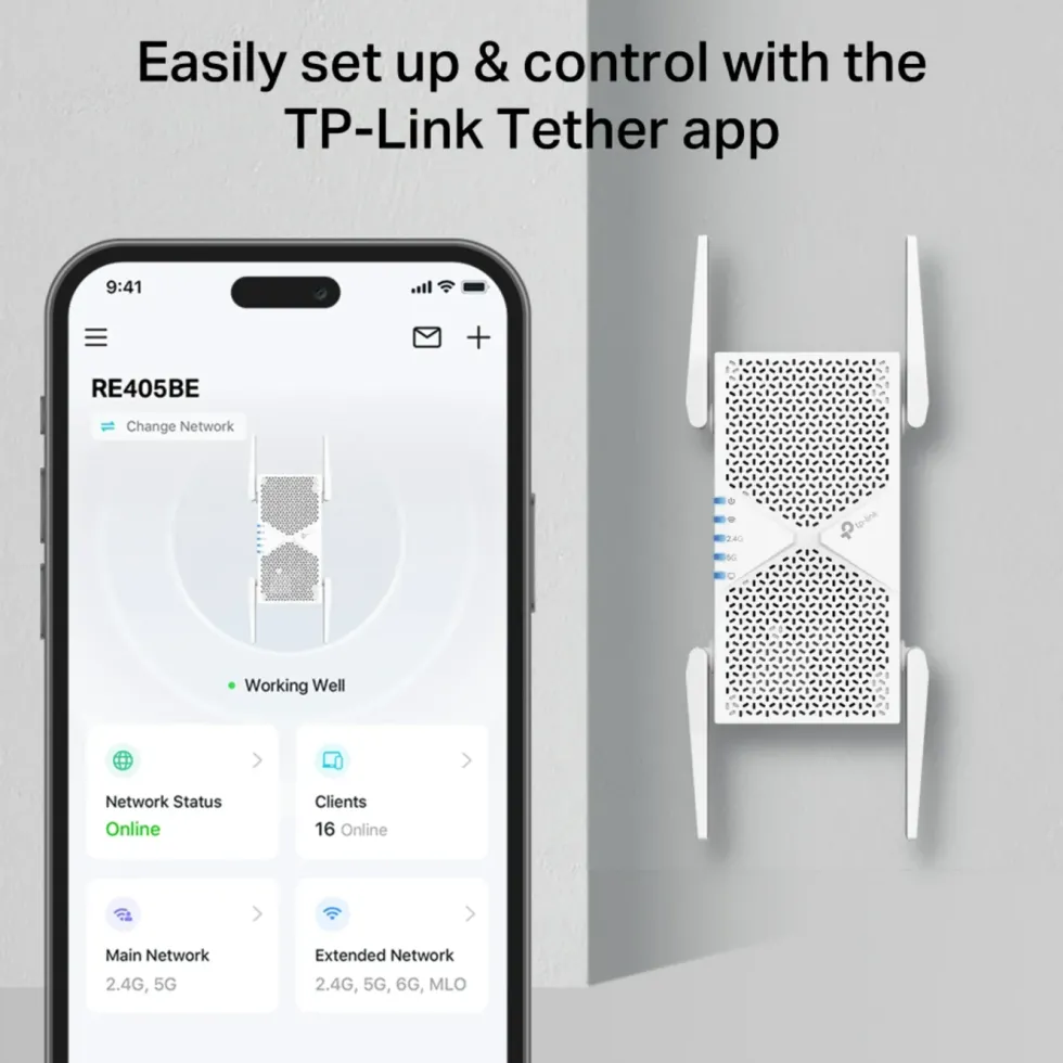 TP-Link RE405BE Wi-Fi 7-repeater BE6500 BE6500
