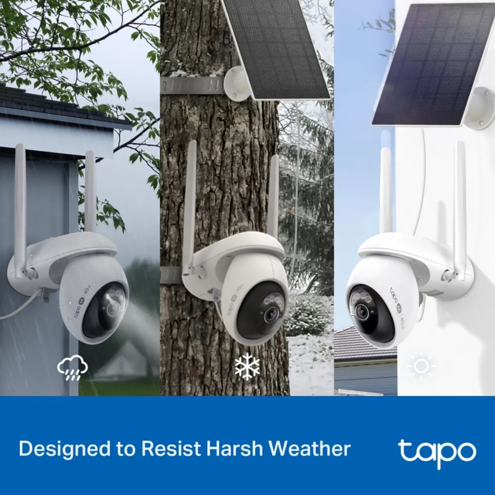 TP-Link Tapo C665G Solcelledrevet 4K Pan/Tilt overvåkingskamera med Wi-Fi/4G