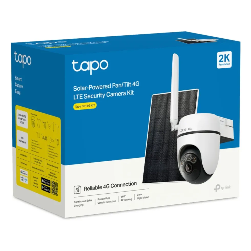 TP-Link Tapo C615G Solcelledrevet 4G LTE Pan/Tilt overvåkingskamera