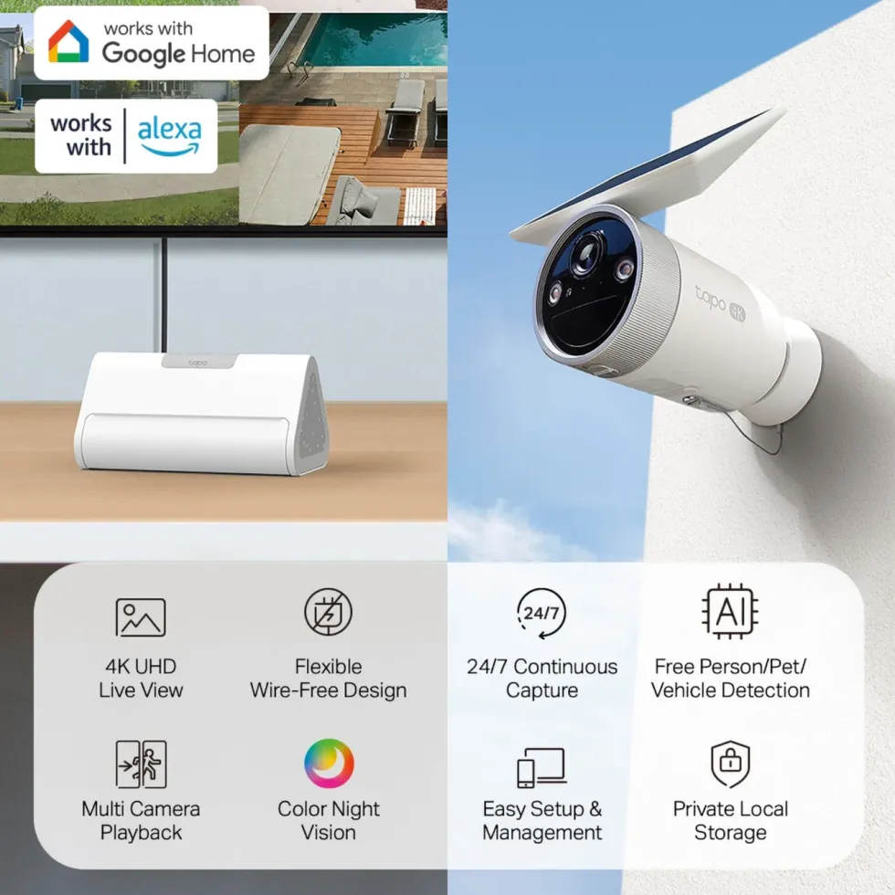 TP-Link Tapo HB610 4K-solkameraer 2-pakning + H500 CentralHub