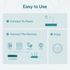 TP-Link TL-SG105PE Administrerbar gigabitswitch 5 porter PoE+