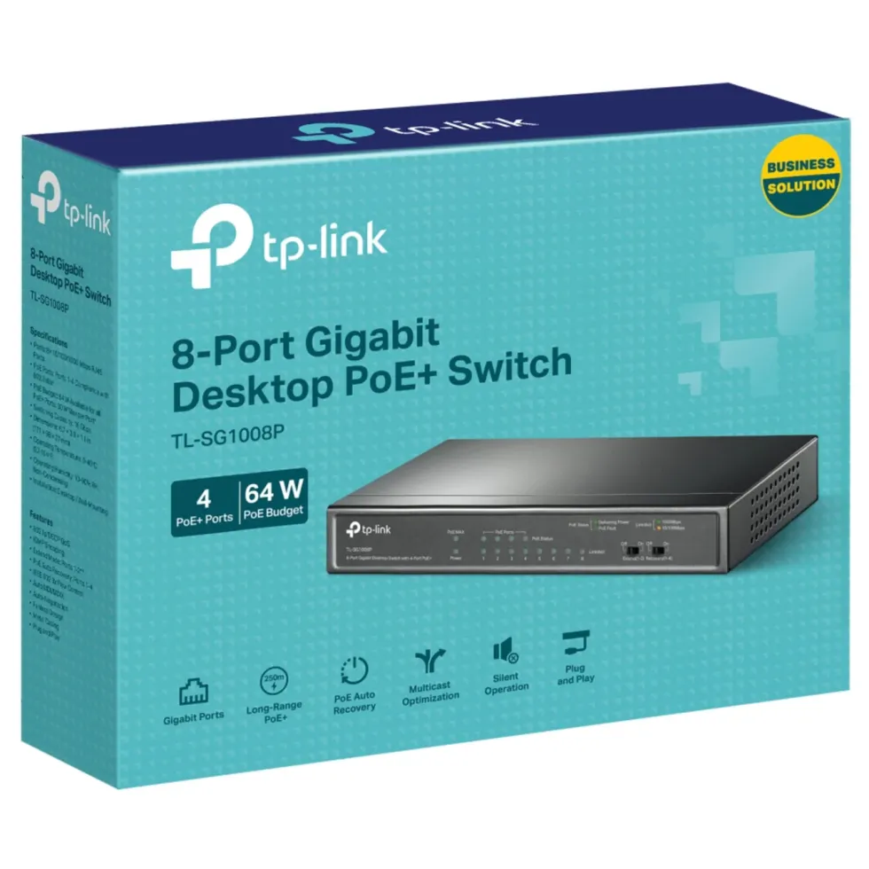 TP-Link TL-SG1008P PoE+-gigabitswitch 8 porter