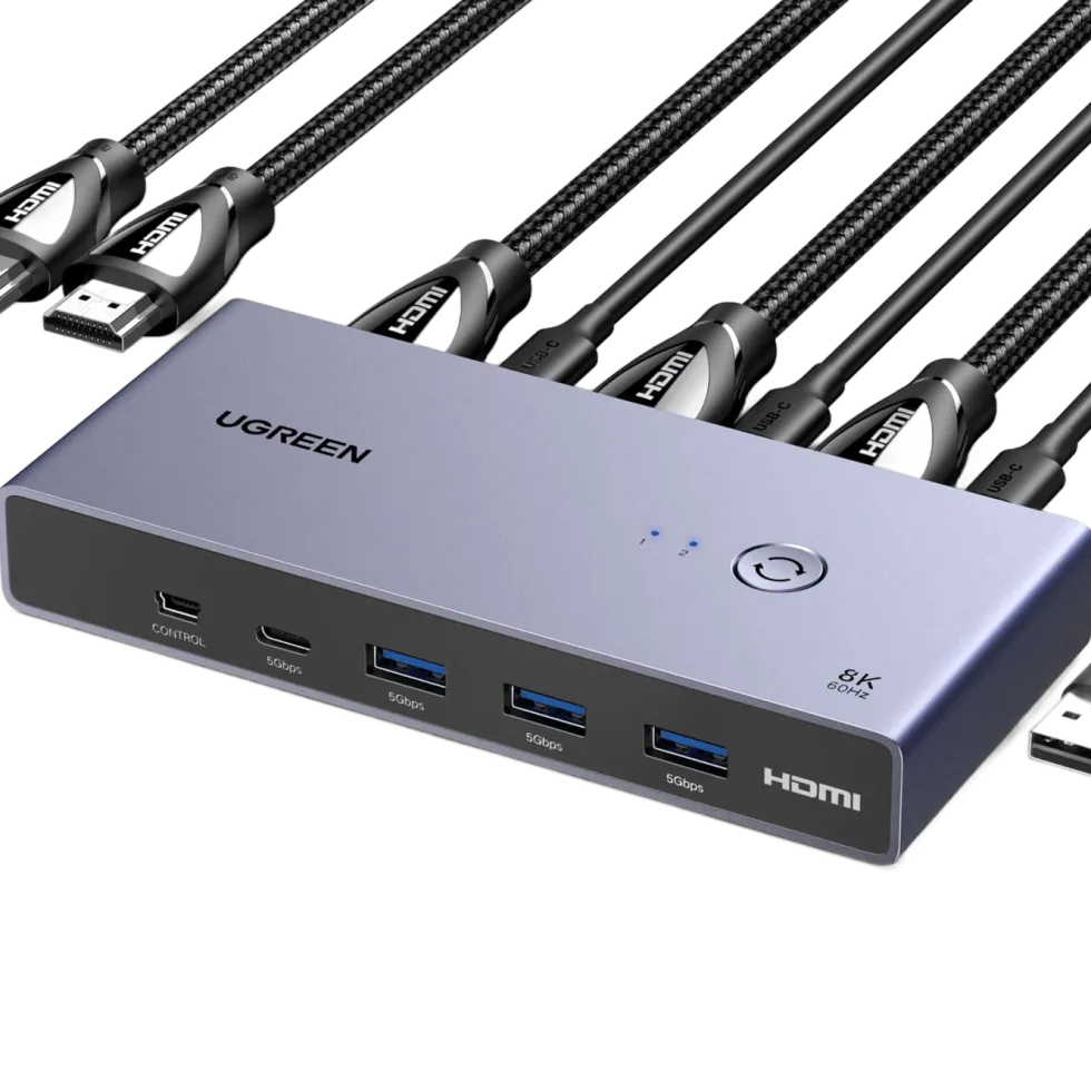 Ugreen 8K HDMI KVM-switch for 2 datamaskiner