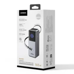 Ugreen Nexode powerbank 20 000 mAh 165 W med innebygd kabel