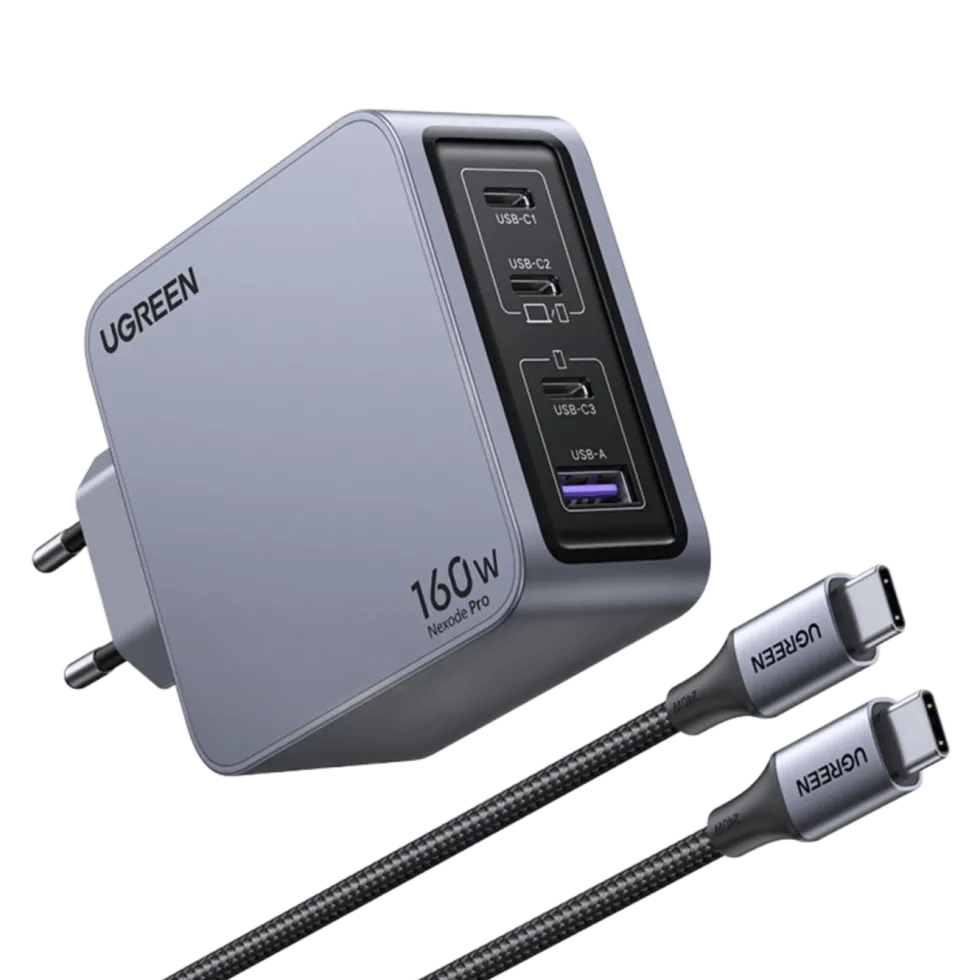 Ugreen Nexode Pro 160 W GaN-lader med 4 porter