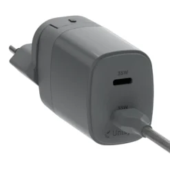 Unisynk Kompakt 2-ports lader for reisen – 35 W