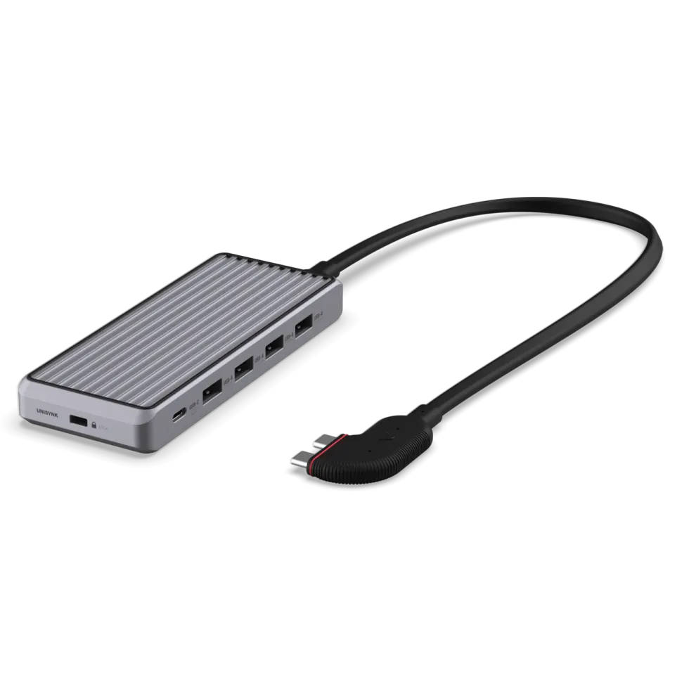 Unisynk 10-ports USB-C-hub for doble skjermer for Mac Grå
