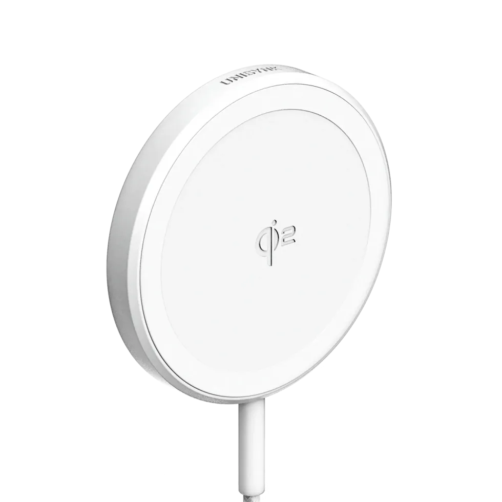Unisynk Trådløs magnetisk lader med Qi2 15 W Hvit