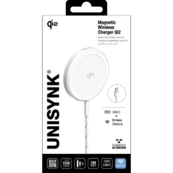 Unisynk Trådløs magnetisk lader med Qi2 15 W Hvit