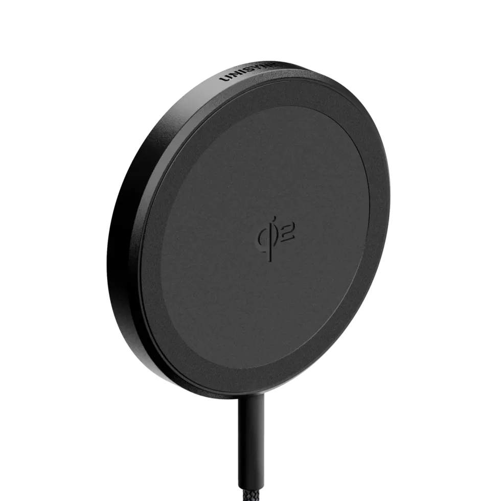Unisynk Trådløs magnetisk lader med Qi2 15 W Svart