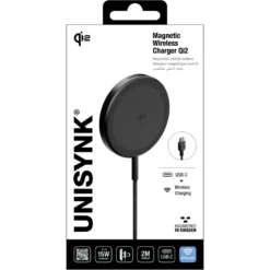 Unisynk Trådløs magnetisk lader med Qi2 15 W Svart