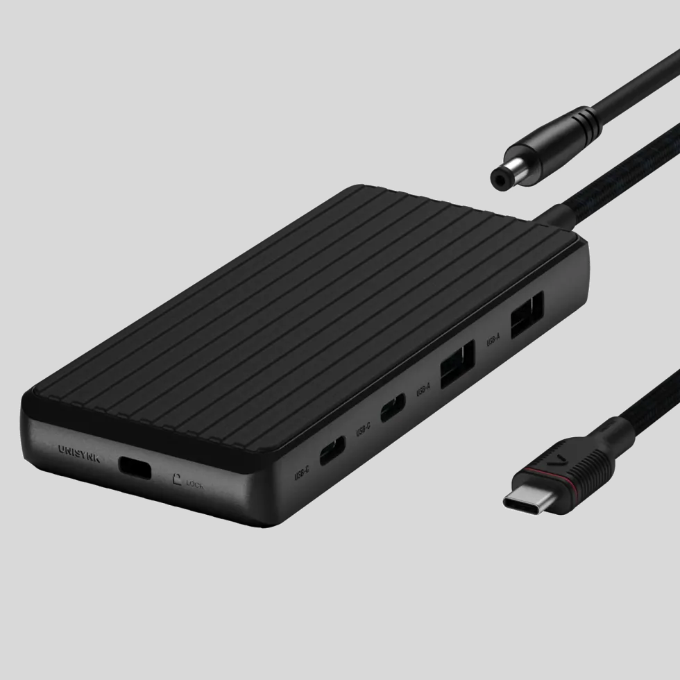 Unisynk USB-C-dokkingstasjon 9 porter 4K for to skjermer