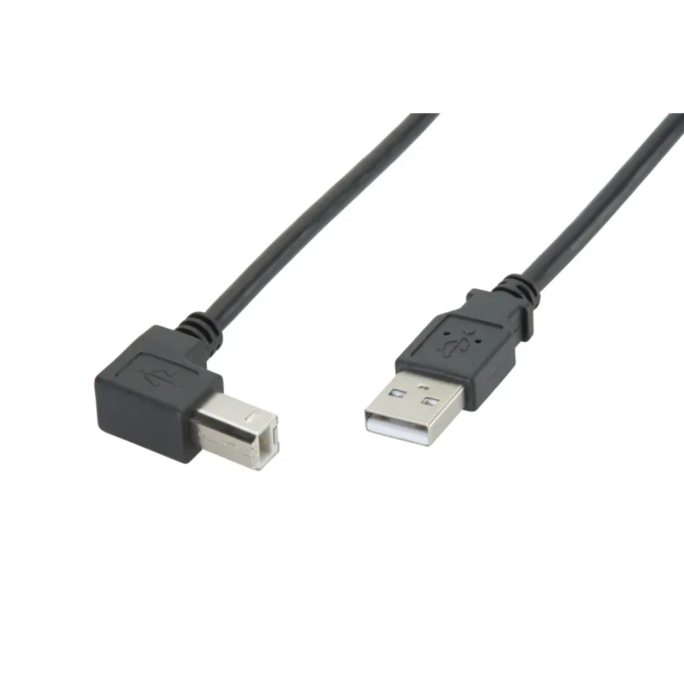 USB-B-kabel med vinklet kontakt 1,0 m