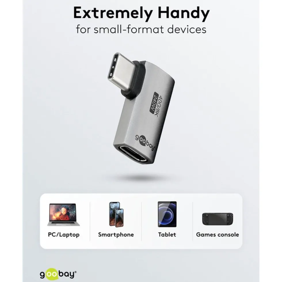 USB-C-adapter med 90° horisontal vinkel – USB4