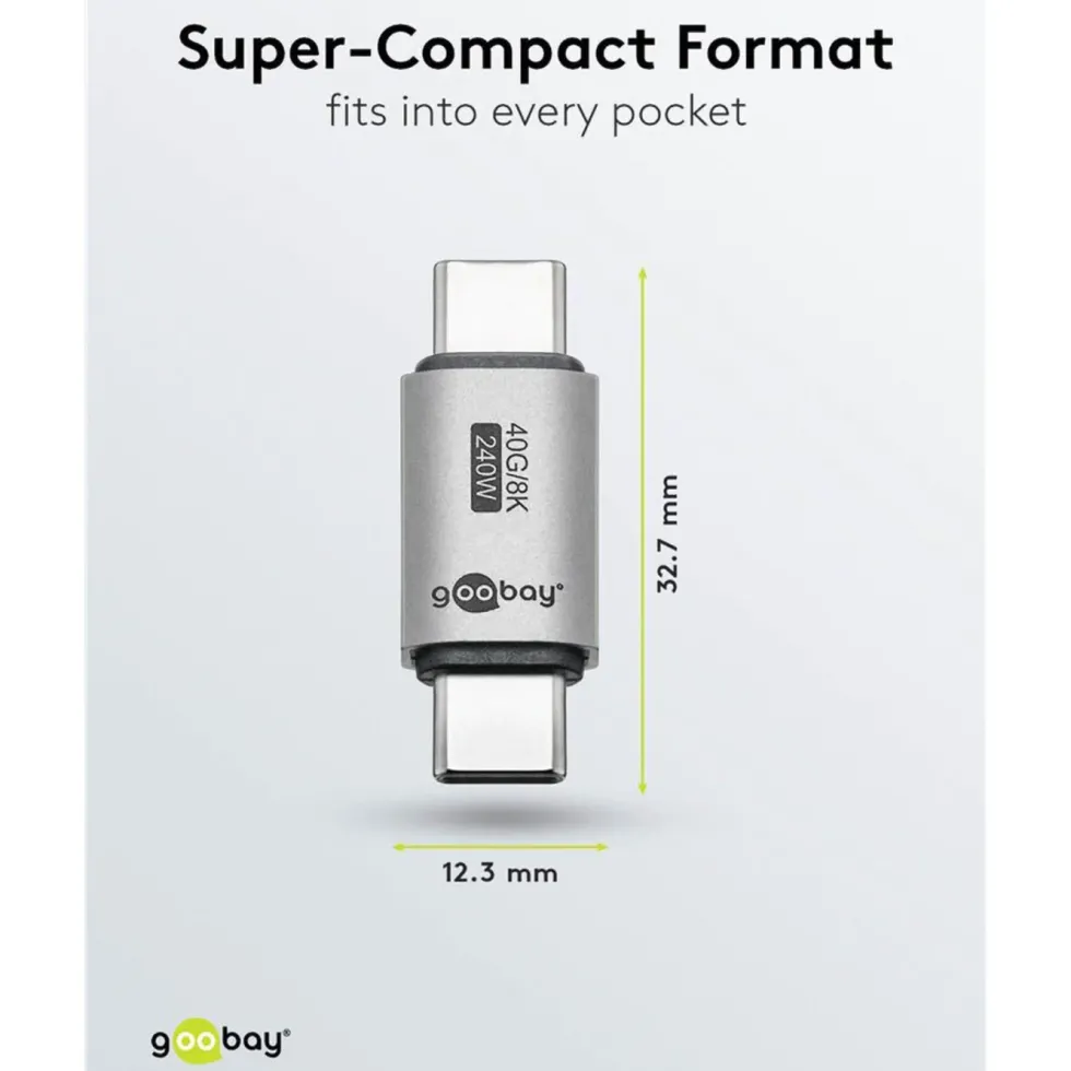 USB-C-adapter rett med USB4, 40 Gbit/s, 240 W