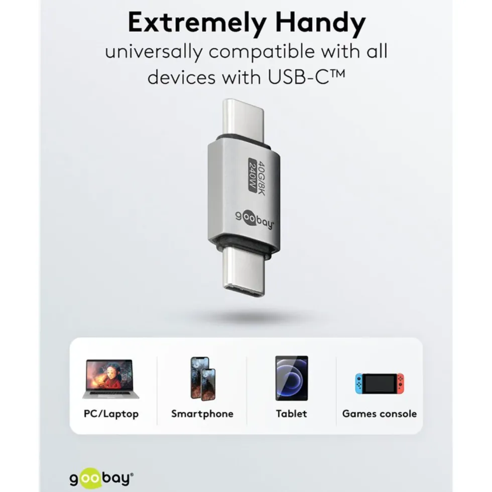 USB-C-adapter rett med USB4, 40 Gbit/s, 240 W