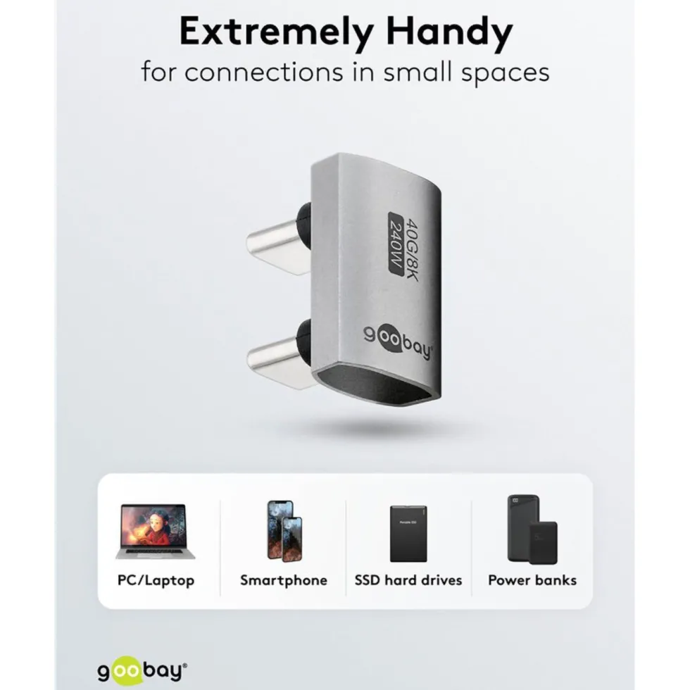USB-C-adapter 180° U-form med USB4