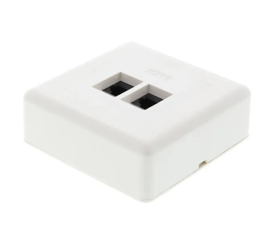 Utenpåliggende UTP-nettverksuttak Cat. 6 2-port