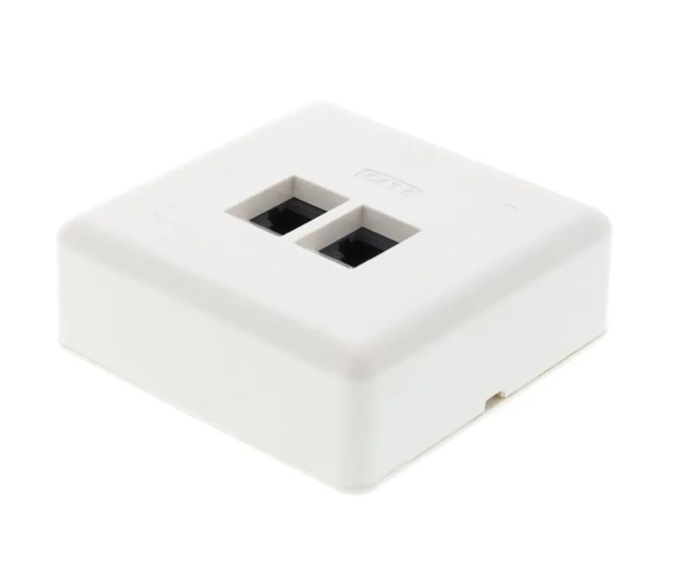Utenpåliggende UTP-nettverksuttak Cat. 6 2-port