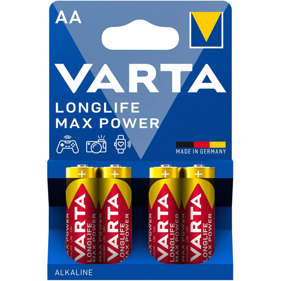 Varta Longlife Max Power AA-batterier 4-pk.