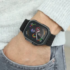 Vonmählen Woven Loop flettet rem til Apple Watch 44/45/46/49 mm All Black
