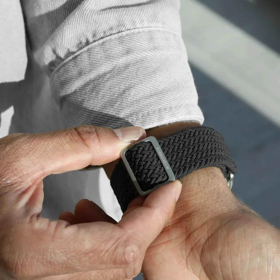 Vonmählen Woven Loop flettet rem til Apple Watch 44/45/46/49 mm Black