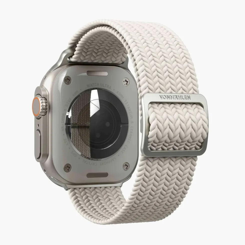 Vonmählen Woven Loop flettet rem til Apple Watch 40/41/42 mm Cream