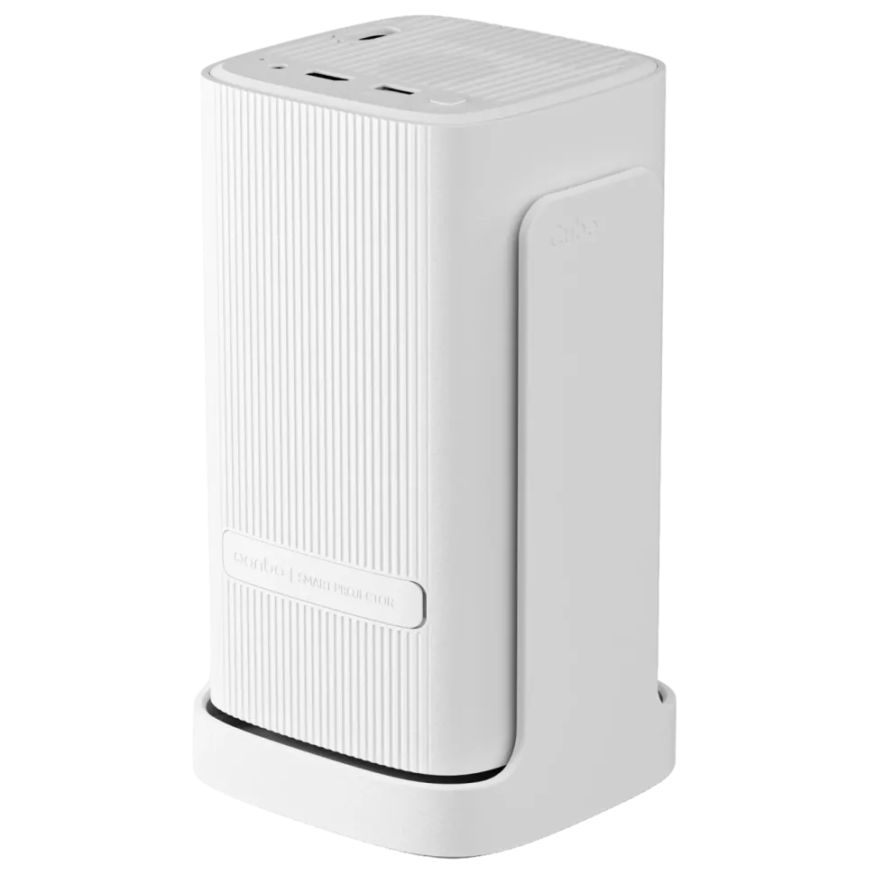 Wanbo Portabel projektor med Android TV og 360° gimbalstativ