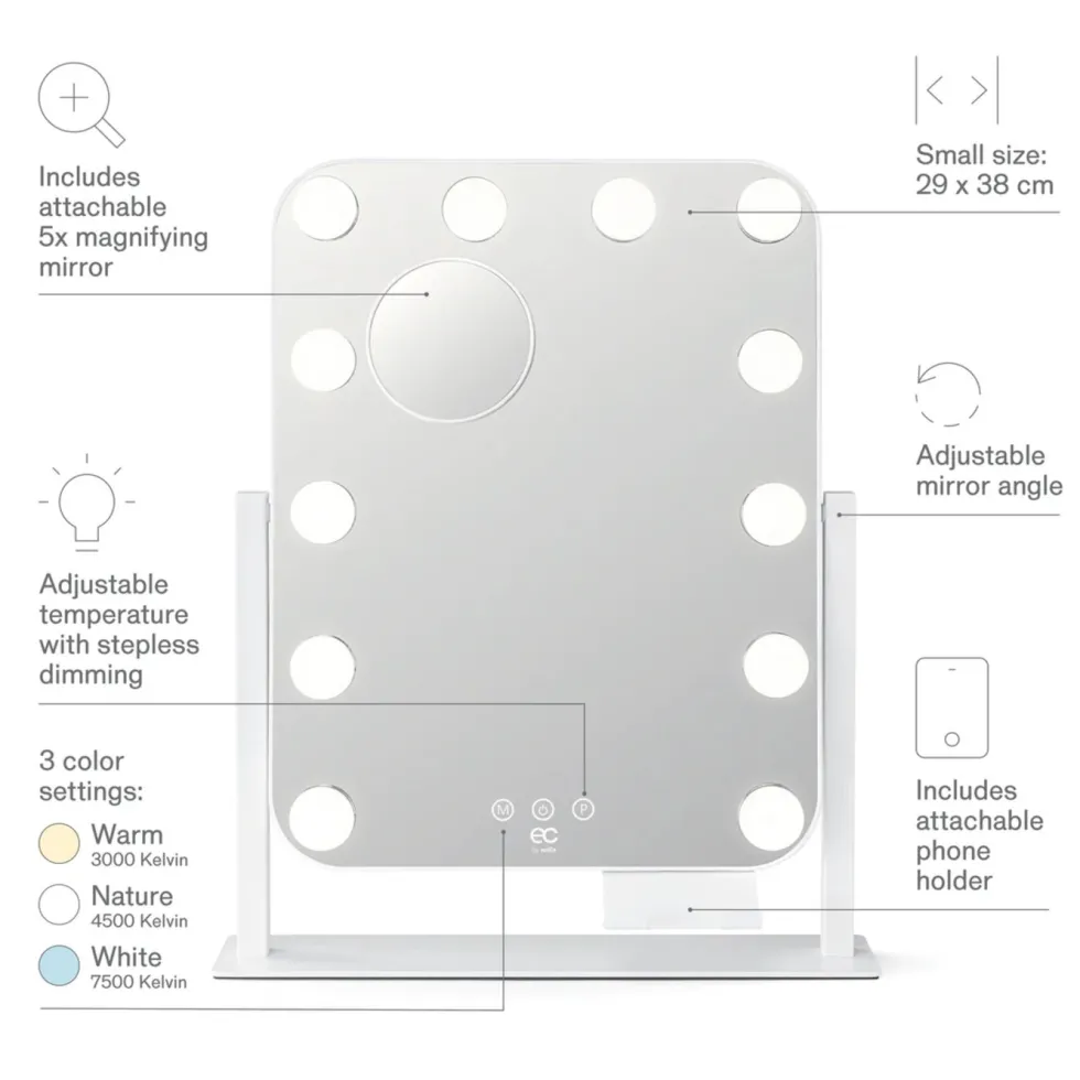 Wilfa Shine sminkespeil med LED-belysning