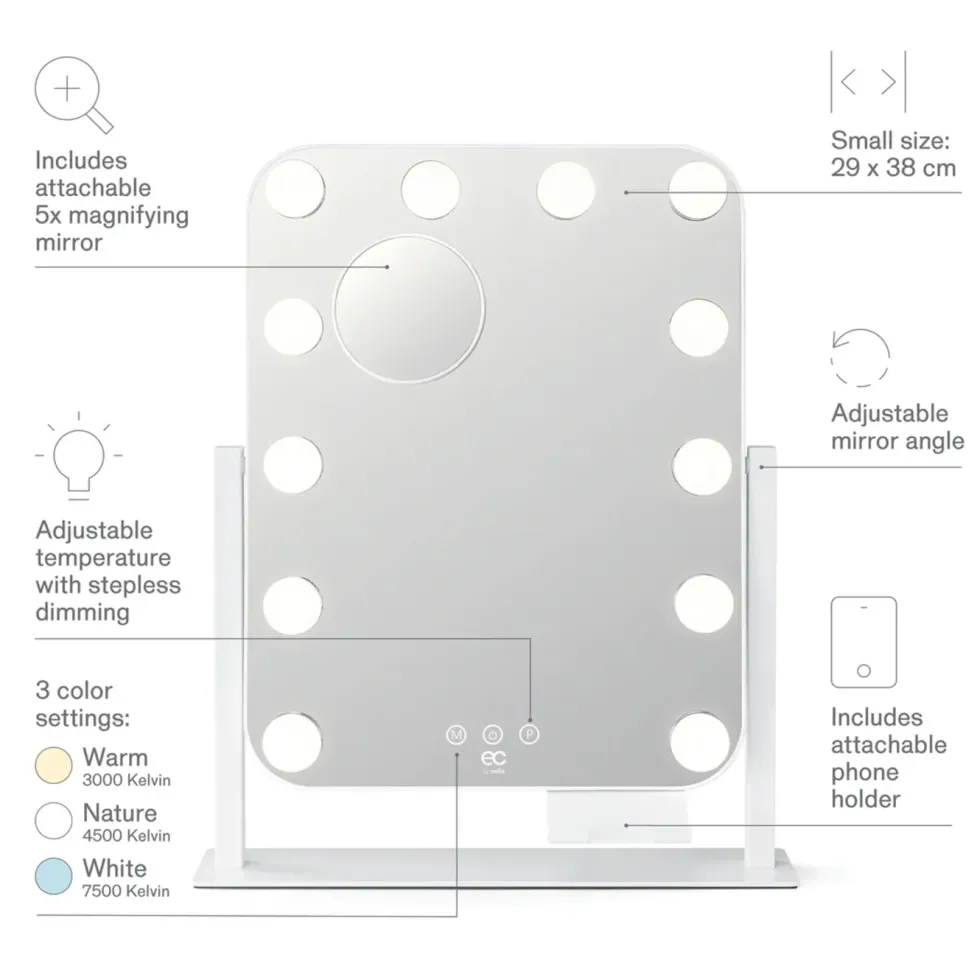 Wilfa Shine sminkespeil med LED-belysning