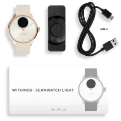 Withings Scanwatch Light Smartklokke med klassisk urskive 37 mm Rose Gold