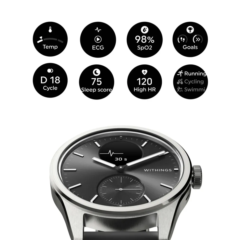 Withings Scanwatch 2 Smartklokke med klassisk urskive 42 mm