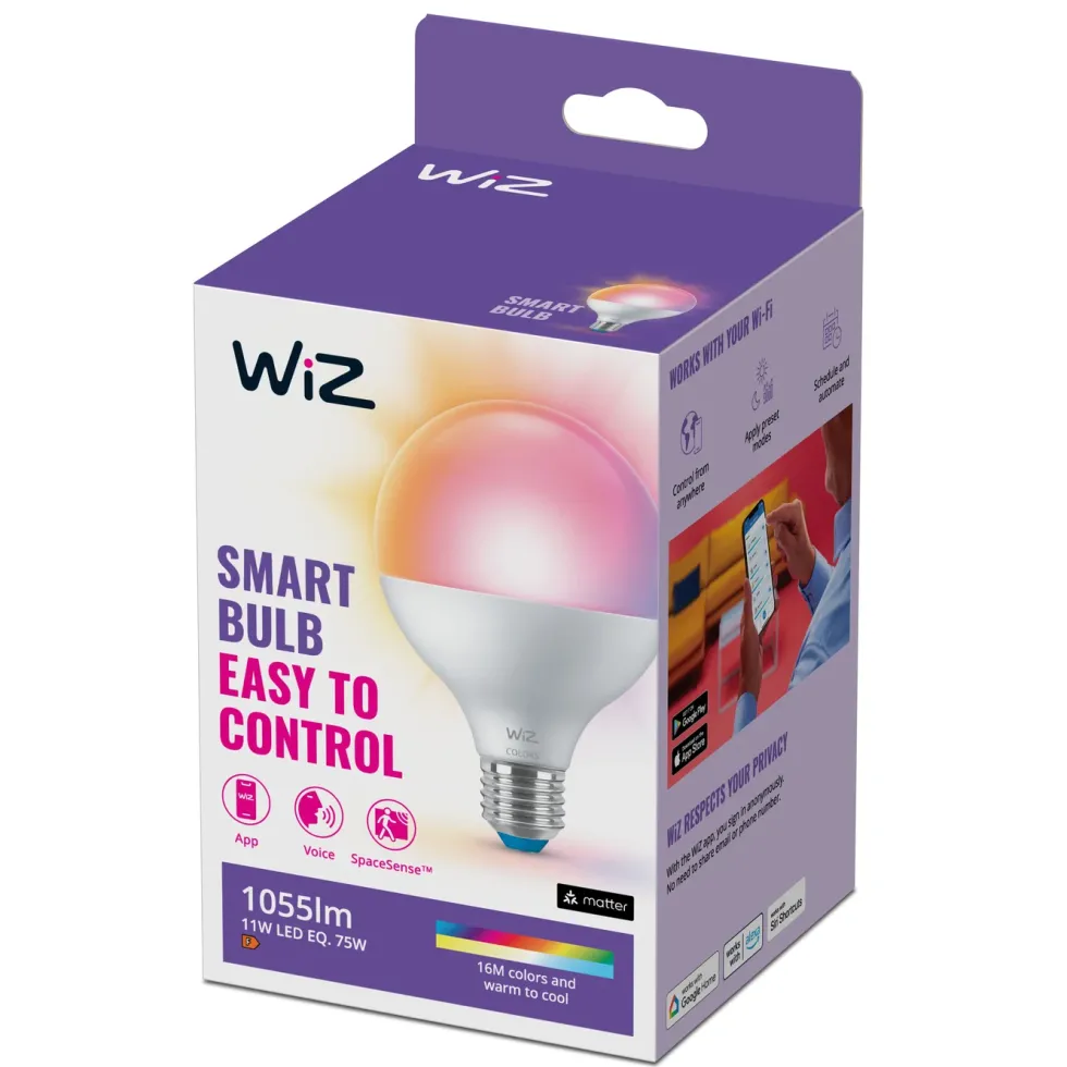 WiZ Color G95 Smart LED-pære E27 1055 lm