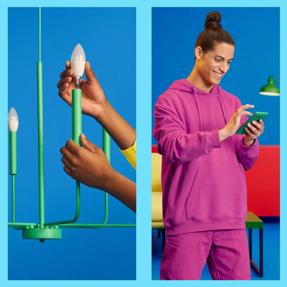 WiZ Varmhvit C37 Smart LED-pære E14 470 lm