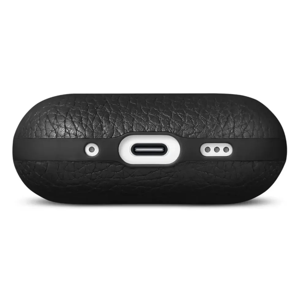 WOOLNUT Deksel i skinn til AirPods Pro 3-ladeetui Svart