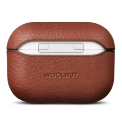 WOOLNUT Deksel i skinn til AirPods Pro 3-ladeetui Cognac