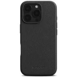 WOOLNUT Skinnetui for iPhone 16 Pro Svart