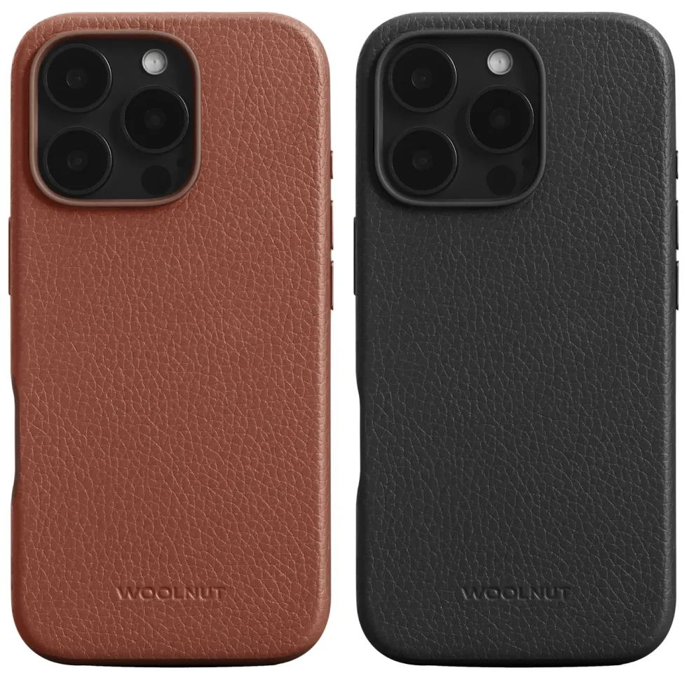 WOOLNUT Skinnetui for iPhone 16 Pro Svart