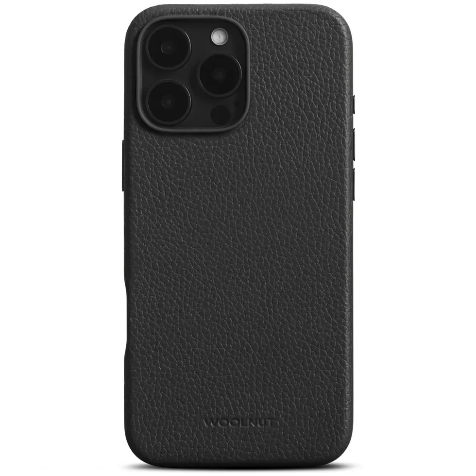 WOOLNUT Skinnetui for iPhone 16 Pro Max Svart