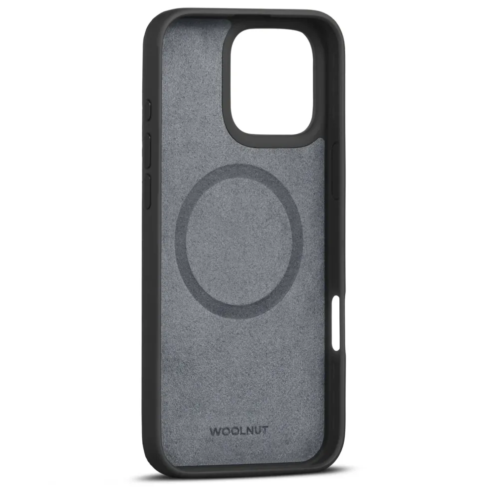 WOOLNUT Skinnetui for iPhone 16 Pro Max Svart