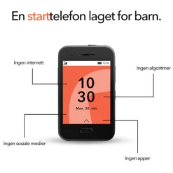 Xplora One - barnmobil uten internett og sosiale medier Svart