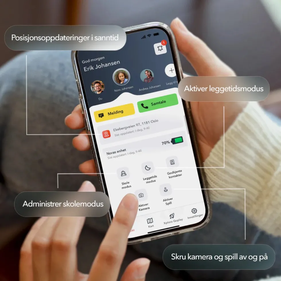 Xplora One - barnmobil uten internett og sosiale medier Svart