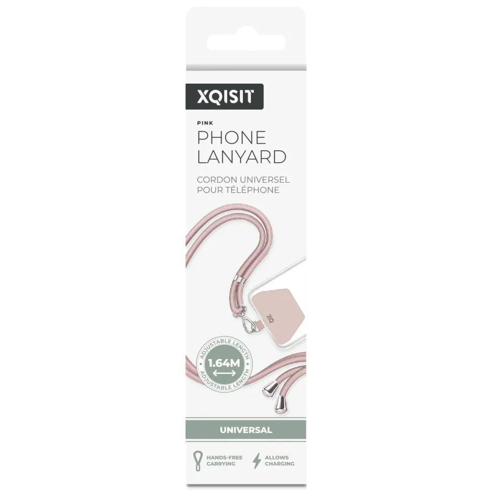 Xqisit Phone Strap Universal mobilreim for mobildeksler Rosa