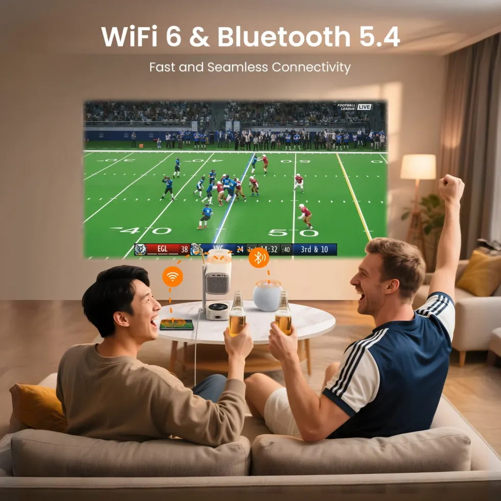 Yaber T1 Pro bærbar Full HD-projektor med innebygde strømmetjenester